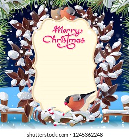 vector Merry Christmas postcard Xmas mail card