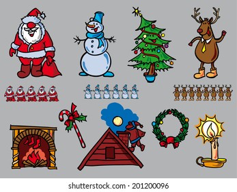 Vector Merry Christmas Set Symbol
