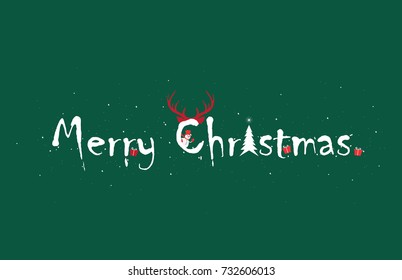 Vector Merry Christmas Snow Fonts in Flat Style - vector - illustration - vector image