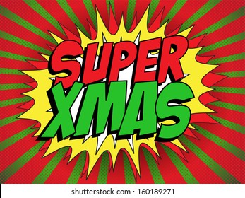 Vector - Merry Christmas Super Hero Background