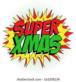 Vector - Merry Christmas Super Hero Background