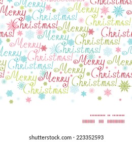 Vector merry christmas text horizontal frame seamless pattern background