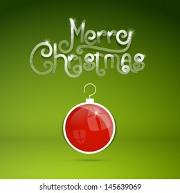 Vector Merry Christmas theme on green background