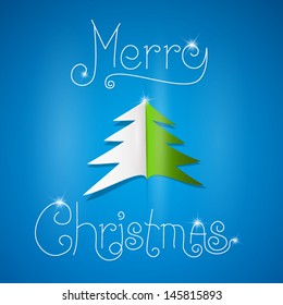 Vector Merry Christmas theme on blue background 