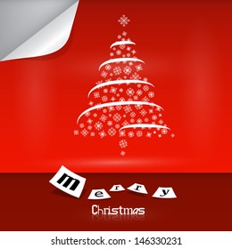 Vector Merry Christmas theme on red background 