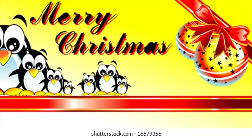 VECTOR Merry Christmas with Tux family