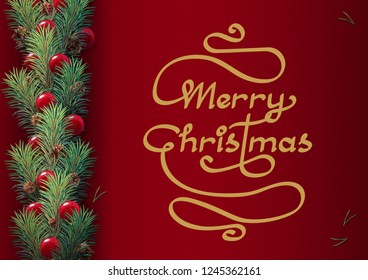 vector Merry Christmas Xmas card, winter postcard