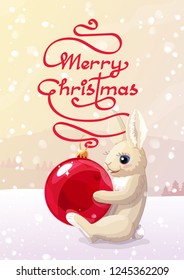 vector Merry Christmas Xmas cute winter postcard