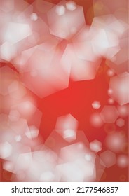 Vector Merry Christmass and New Year Glitter Snowfall Background. White and Silver Defocused Light Spots on Red Gradient. Magic Fantasy Bokeh Glowing Design. Falling Snow Effect. Christmass Poster