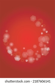 Vector Merry Christmass and New Year Glitter Snowfall Background. White and Silver Defocused Light Spots on Red Gradient. Magic Fantasy Bokeh Glowing Design. Falling Snow Effect. Christmass Card