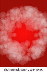 Vector Merry Christmass and New Year Glitter Snowfall Background. White and Silver Defocused Light Spots on Red Gradient. Magic Fantasy Bokeh Glowing Design. Falling Snow Effect. Illuminared Design