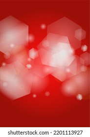Vector Merry Christmass and New Year Glitter Snowfall Background. White and Silver Defocused Light Spots on Red Gradient. Magic Fantasy Bokeh Glowing Design. Falling Snow Effect. Shine Bright Cover