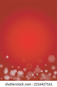 Vector Merry Christmass and New Year Glitter Snowfall Background. White and Silver Defocused Light Spots on Red Gradient. Magic Fantasy Bokeh Glowing Design. Falling Snow Effect. Christmass Card