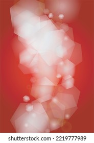 Vector Merry Christmass and New Year Glitter Snowfall Background. White and Silver Defocused Light Spots on Red Gradient. Magic Fantasy Bokeh Glowing Design. Falling Snow Effect. Festive Frame Design