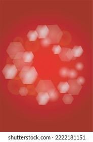 Vector Feliz Navidad y fondo de nevada de Año Nuevo. Los focos de luz desenfocados en blanco y plateado sobre el gradiente rojo. Diseño brillante de Bokeh con fantasía mágica. Caer Efecto Nieve. Diseño de borde de lujo
