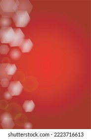 Vector Merry Christmass and New Year Glitter Snowfall Background. White and Silver Defocused Light Spots on Red Gradient. Magic Fantasy Bokeh Glowing Design. Falling Snow Effect. Christmass Card