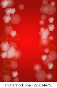 Vektor Frohe Weihnachtsmesse und Neujahr Glitter Schneefall Hintergrund. Weiße und silberne entfochtene Lichtpunkte auf rotem Farbverlauf. Magic Fantasy Bokeh Gaming Design. Fallender Schneeeffekt. Shine-Hell-Abdeckung
