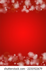 Vector Merry Christmass   New Year Glitter Snowfall Background  White   Silver Defocused Light Spots Red Gradient  Magic Fantasy Bokeh Glowing Design  Falling Snow Effect  Illuminared Design