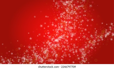 Vector Merry Christmass   New Year Glitter Snowfall Background  Defocused Light Spots Red Gradient  Magic Fantasy Bokeh Glowing Design  Falling Snow Effect  Illuminated Frame Design 