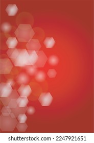 Vector Merry Christmass and New Year Glitter Snowfall Background. White and Silver Defocused Light Spots on Red Gradient. Magic Fantasy Bokeh Glowing Design. Falling Snow Effect. Christmass Poster