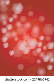 Vector Merry Christmass and New Year Glitter Snowfall Background. White and Silver Defocused Light Spots on Red Gradient. Magic Fantasy Bokeh Glowing Design. Falling Snow Effect. Christmass Poster