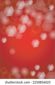Vector Merry Christmass and New Year Glitter Snowfall Background. White and Silver Defocused Light Spots on Red Gradient. Magic Fantasy Bokeh Glowing Design. Falling Snow Effect. Christmass Card