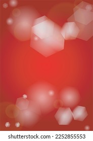 Vector Merry Christmass and New Year Glitter Snowfall Background. White and Silver Defocused Light Spots on Red Gradient. Magic Fantasy Bokeh Glowing Design. Falling Snow Effect. Festive Frame Design