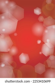 Vector Feliz Navidad y fondo de nevada de Año Nuevo. Los focos de luz desenfocados en blanco y plateado sobre el gradiente rojo. Diseño brillante de Bokeh con fantasía mágica. Caer Efecto Nieve. Diseño de borde de lujo