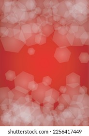 Vector Feliz Navidad y fondo de nevada de Año Nuevo. Los focos de luz desenfocados en blanco y plateado sobre el gradiente rojo. Diseño brillante de Bokeh con fantasía mágica. Caer Efecto Nieve. Diseño de marco festivo
