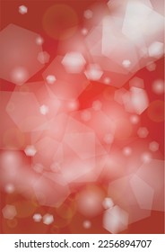 Vector Merry Christmass and New Year Glitter Snowfall Background. White and Silver Defocused Light Spots on Red Gradient. Magic Fantasy Bokeh Glowing Design. Falling Snow Effect. Shine Bright Cover
