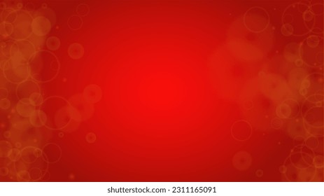 Vector Merry Christmass and New Year Glitter Snowfall Background. Defocused Light Spots on Red Gradient. Magic Fantasy Bokeh Glowing Design. Falling Snow Effect. Illuminated Frame Design.