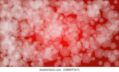 Vector Merry Christmass and New Year Glitter Snowfall Background. Defocused Light Spots on Red Gradient. Magic Fantasy Bokeh Glowing Design. Falling Snow Effect. Illuminated Frame Design.