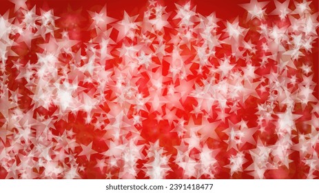 Vector Merry Christmass and New Year Glitter Snowfall Background. Defocused Light Spots on Red Gradient. Magic Fantasy Bokeh Glowing Design. Falling Snow Effect. Illuminated Frame Design.