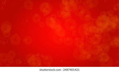 Vektorgrafik Frohe Weihnachten und Neuen Jahr Glitter Schneefall Hintergrund. Defokussierte Lichtflecken auf rotem Farbverlauf. Magic Fantasy Bokeh glühendes Design. Fallschneeeffekt. Beleuchtetes Rahmendesign.