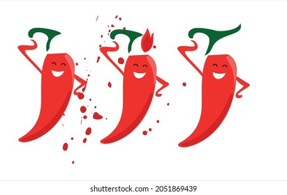 
vector merry red hot chili pepper with a hat