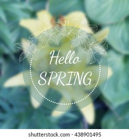 Vector mesh blurred background with a bouquet of yellow lilies. Spring or summer design.