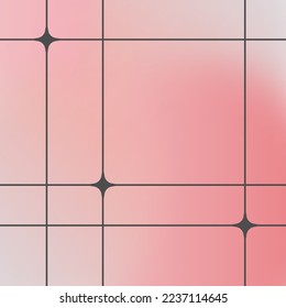 Vector mesh blurry pink pastel colors gradient background with line grid and copy space for text. Abstract illustrations in y2k aesthetic style. Trendy minimalist design for social media posts