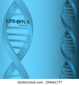 Vector and mesh DNA blue molecule structure background illustration. Science and biotechnology organic design element 