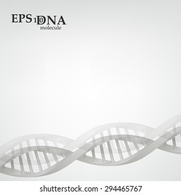 Vector and mesh DNA grayscale molecule structure background illustration. Science and biotechnology organic design 
