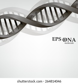Vector and mesh DNA molecule structure background illustration. Science and biotechnology organic design 