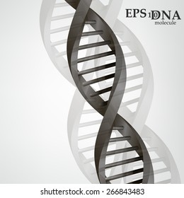Vector and mesh DNA molecule structure background illustration. Science and biotechnology organic design 