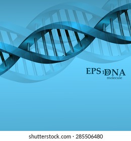 Vector and mesh DNA molecule structure background illustration. Science and biotechnology organic design element