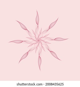 vector mesh flower red color with pink background