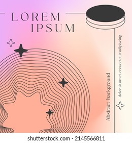 Vector mesh gradient background with wireframe geometric shapes and copy space for text.Abstract illustration in y2k aesthetic.Pastel colors.Trendy minimalist design for banners,social media,covers.