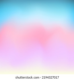 Vector mesh gradient y2k background. Abstract fluid aesthetic illustration. Soft colors pink, blue, purple. Trendy design with copy space for text. Vibrant blurry template