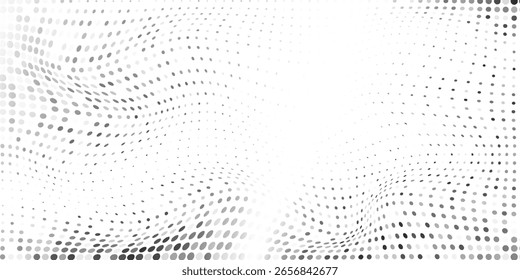 Textura de gradiente de meio-tom de malha de vetor. Desaparecimento polka ponto simples abstrato moderno design