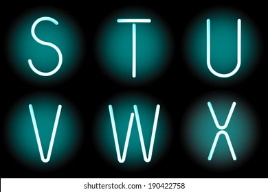 Vector mesh realistic letters of neon tubes. Gradient mash