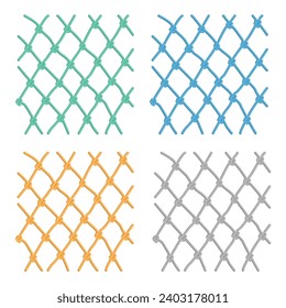 Vector mesh weave threads on a white background