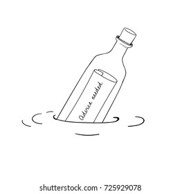 Vector of message bottle