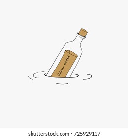 Vector of message bottle